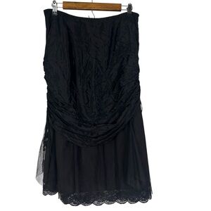Charlotte Russe Black Whimsigoth Fairy Grunge Ruched Lace Skirt Size Large